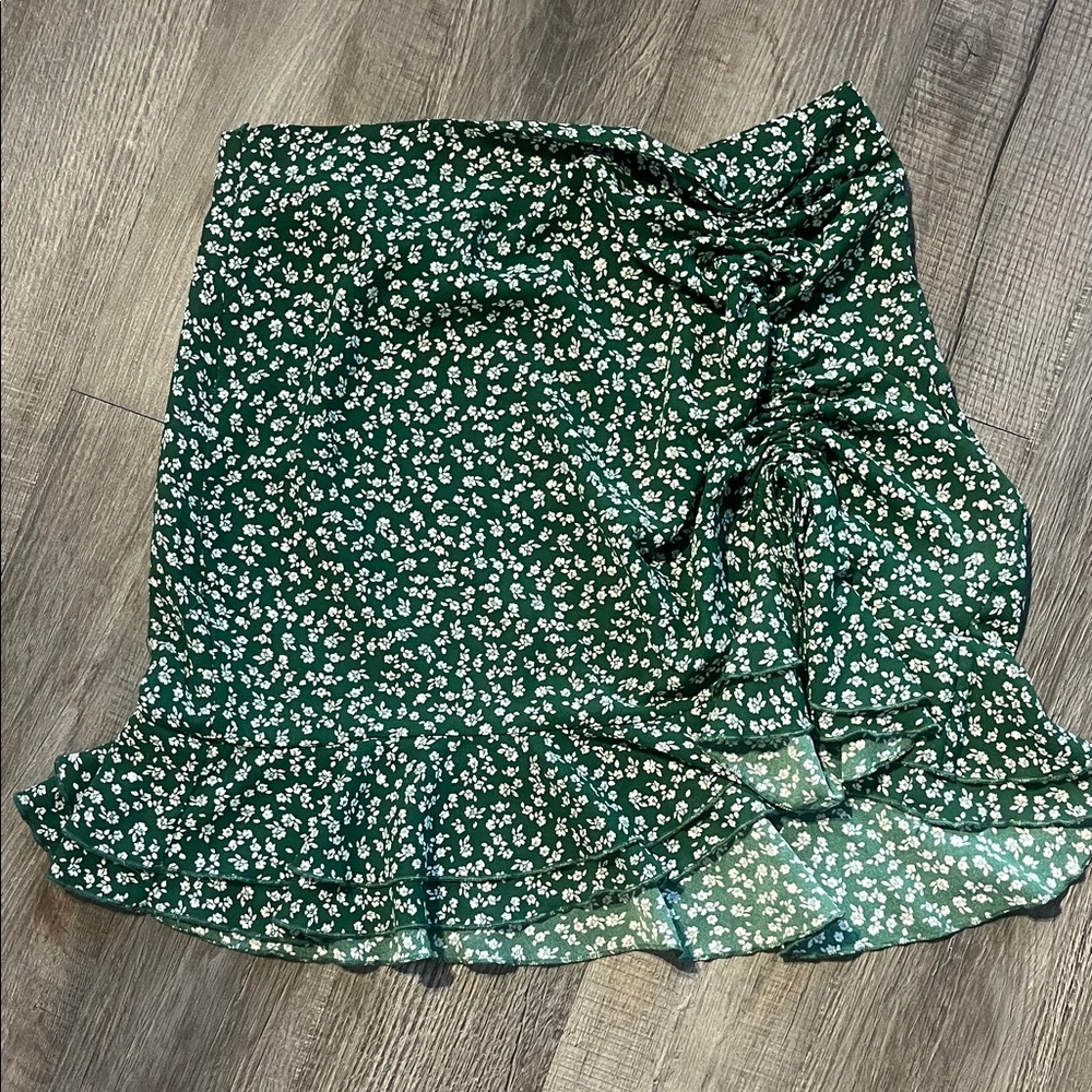 Floral Green Skirt